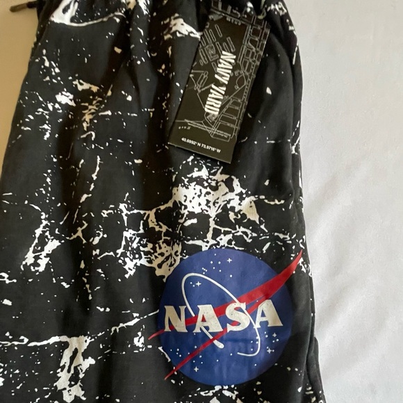 Navy Yard Nasa Bleach Splatter Look Drawstring Joggers Sweatpants medium - Picture 1 of 8